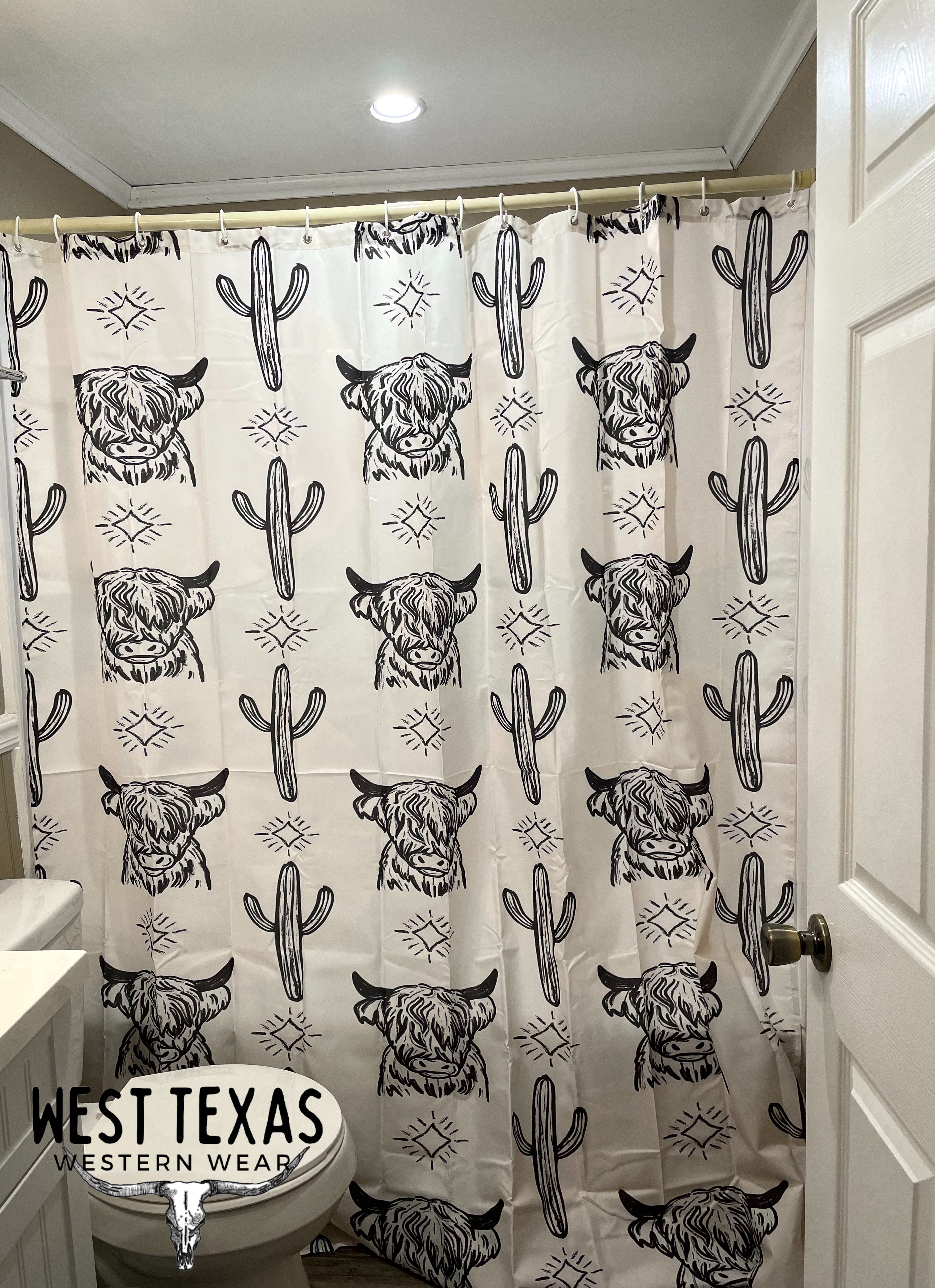 Highland Cattle Cactus Shower Curtain