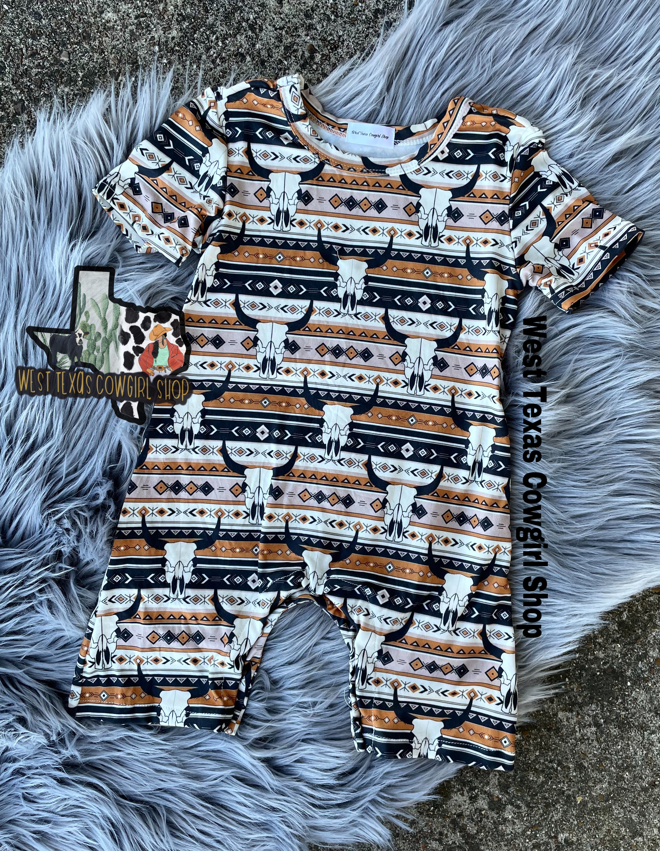 Southwestern Striped Steer Romper
